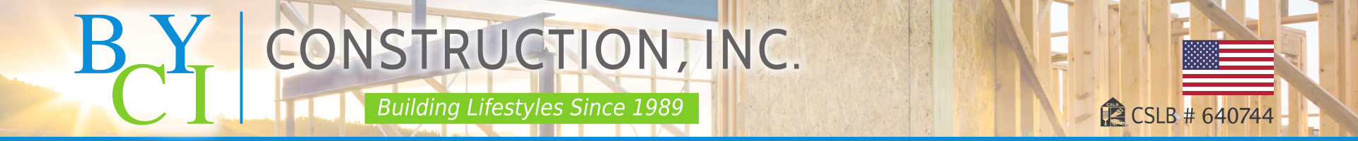 B Y Construction Inc. Header - Building Lifestyles Since 1989